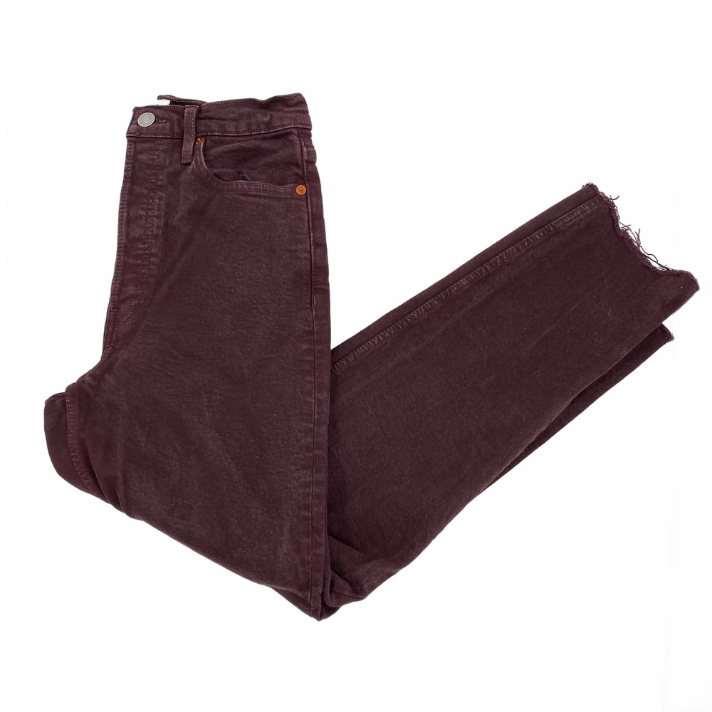 Re/Done Purple Straight Leg Jeans 70s ultra high rise stove pipe | Womens 4